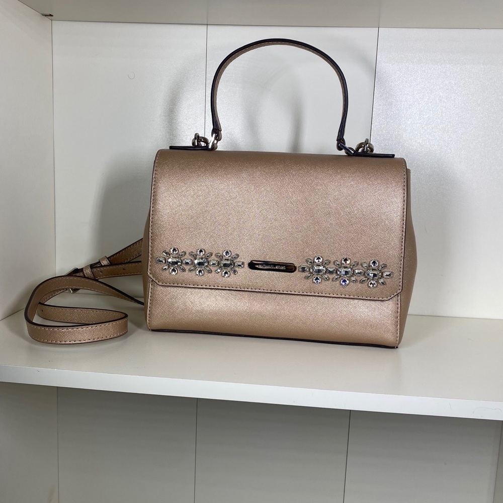Michael Kors Callie Jewel Medium top handle satchel in ballet pink